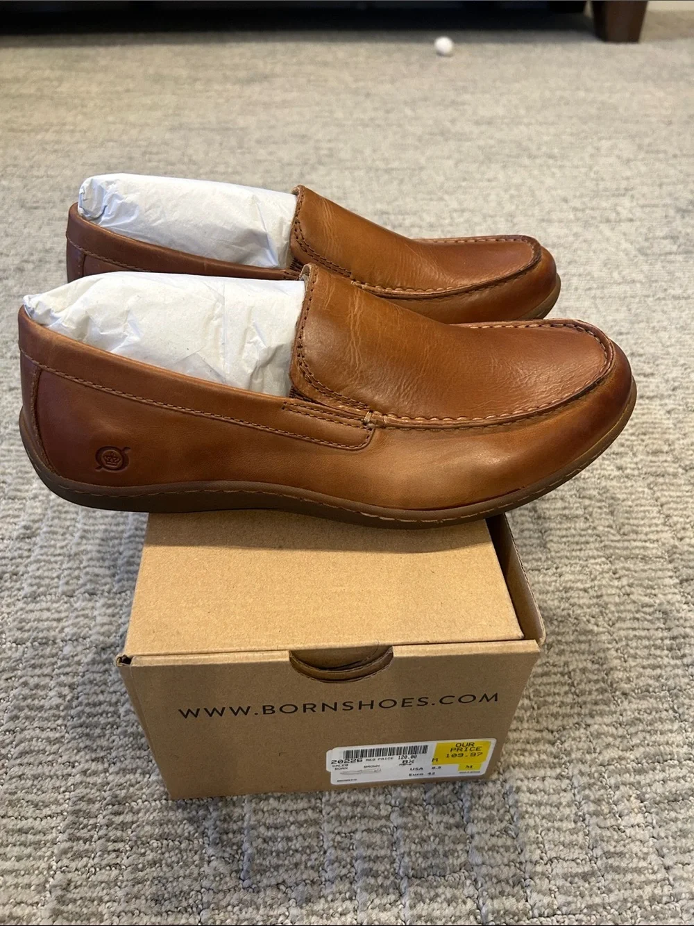 Born Men's Caleb Moc Toe Loafer Brown 8.5